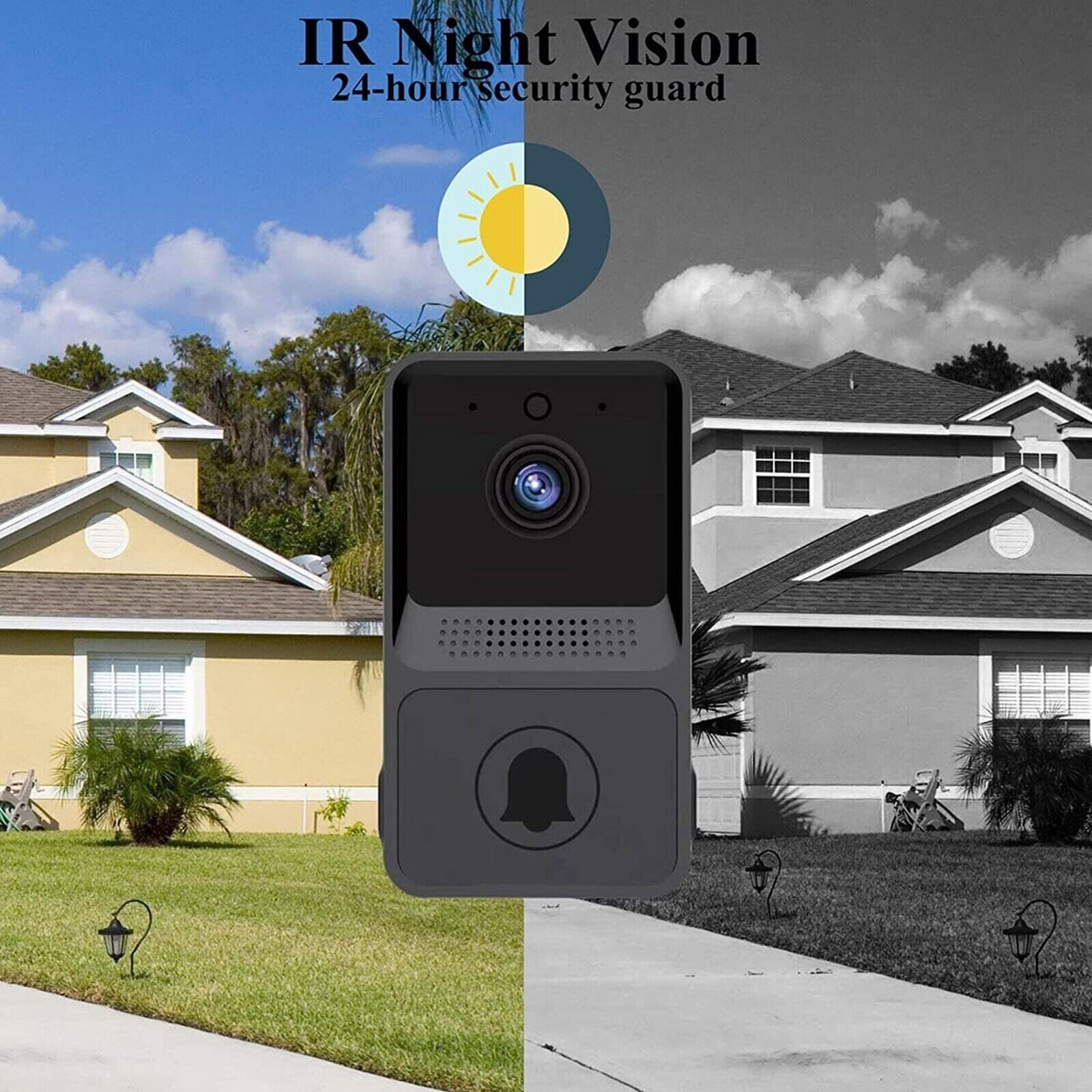 No-Drill Smart Video Doorbell - WiFi, HD Camera & Two-Way Audio