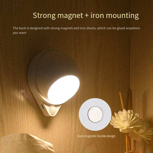 No-Drill Magnetic Motion Sensor Light stuck to a wall, no tools needed